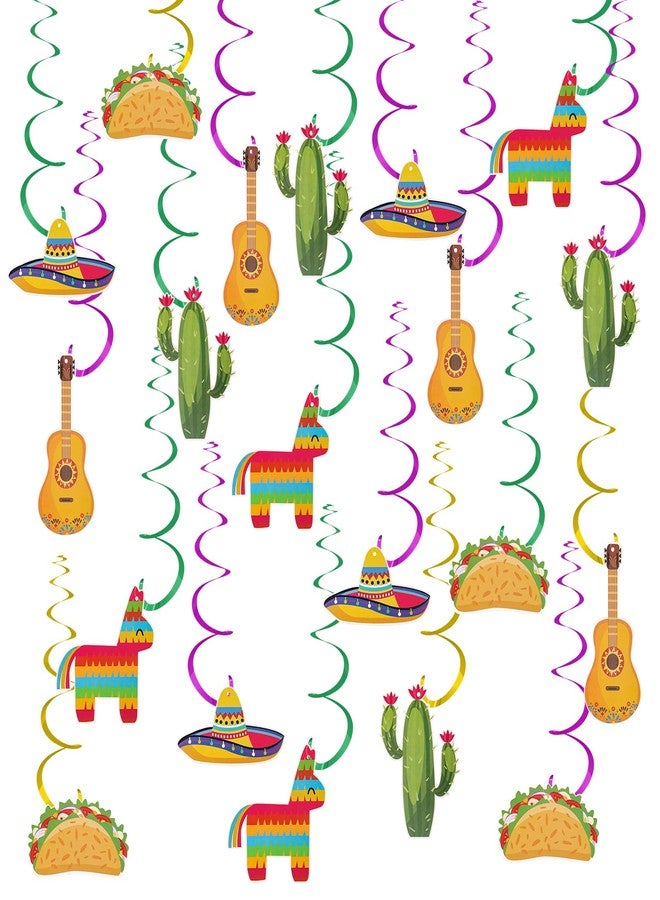 Hftjtsa Mexican Fiesta Hanging Swirl Decorations Cinco De Mayo Taco Party Supplies Taco Twosday Birthday Ceiling Decor for Baby Shower Boys Girls - Image 1