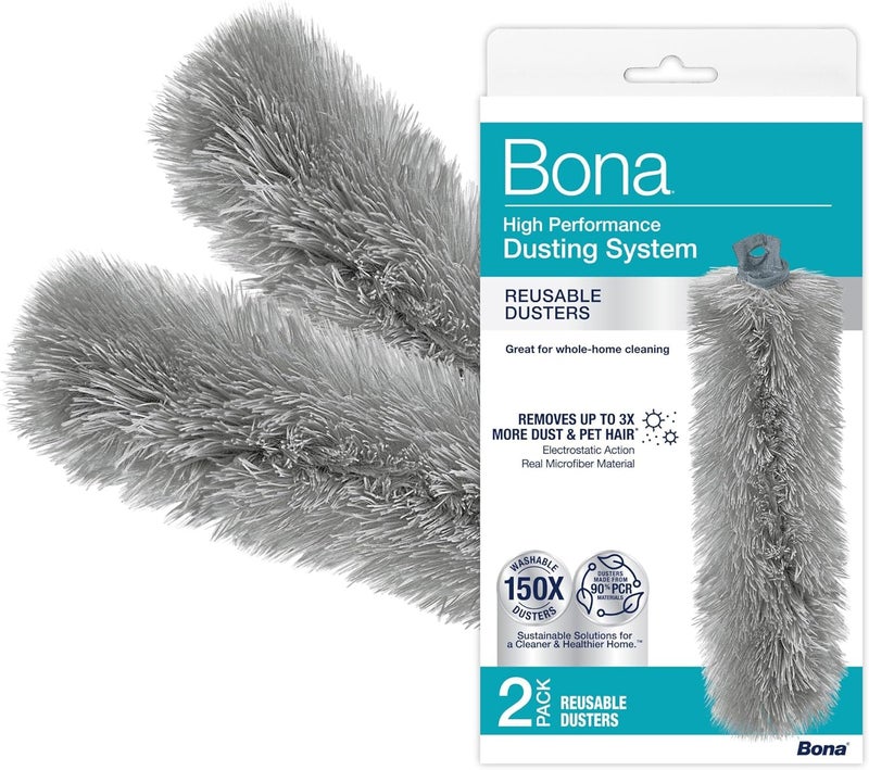 Bona Reusable Duster Refills - 2 Pack - High Performance Dusting System - Microfiber Dusters Remove Dust and Pet Hair for Whole-Home Cleaning - Image 1