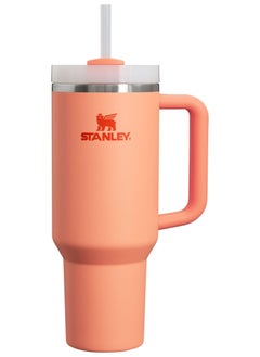 STANLEY Quencher H2.0 40oz Travel Tumbler in Nectarine – Leakproof FlowState Lid with Straw and Handle – Durable, BPA-Free Insulated Stainless Steel Cup for Iced Drinks and Cold Beverages