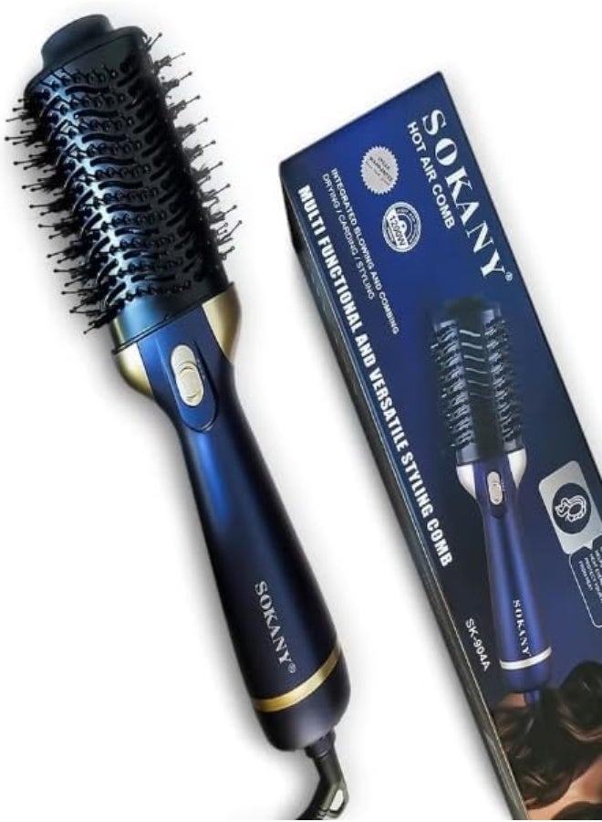 Sokany Hair dryer Hot Air Comb Multi Functional and Versatile Styling Comb SK-904A 1200W Blue - Image 1
