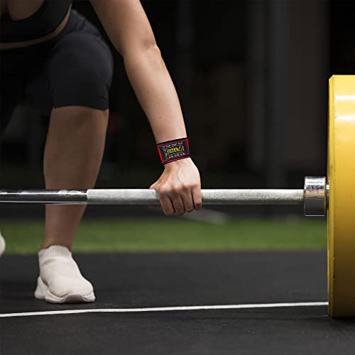 DALLX Weight Lifting Straps for Deadlifting Powerlifting Bodybuilding Gym Fitness Workout Soft Cotton Neoprene Wrist Strong Grip Support for Men and Women – Pair (Red) - Image 3
