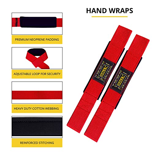 DALLX Weight Lifting Straps for Deadlifting Powerlifting Bodybuilding Gym Fitness Workout Soft Cotton Neoprene Wrist Strong Grip Support for Men and Women – Pair (Red) - Image 5