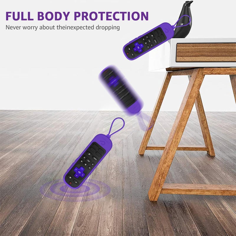Climberer [2-Pack] Climberer Remote Case Cover Compatible with Roku Ultra 2024 / Voice Remote Pro (2nd Edition) & Rechargeable Pro (2nd Ed) #RCB1R (Black + Purple) - Image 5