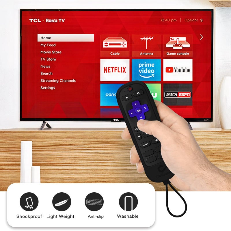 Climberer [2-Pack] Climberer Remote Case Cover Compatible with Roku Ultra 2024 / Voice Remote Pro (2nd Edition) & Rechargeable Pro (2nd Ed) #RCB1R (Black + Purple) - Image 4