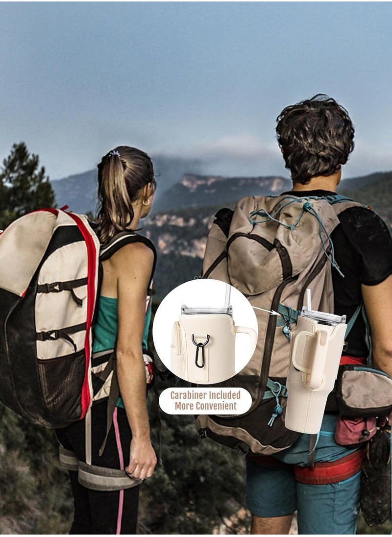 General Water Bottle Holder With Strap for Stanley 40 oz Tumbler With Handle, With Cell Phone Pocket and Adjustable Shoulder Strap Tumbler Accessories for Stanley - Water Bottle Sleeve For Outdoors  - Image 5