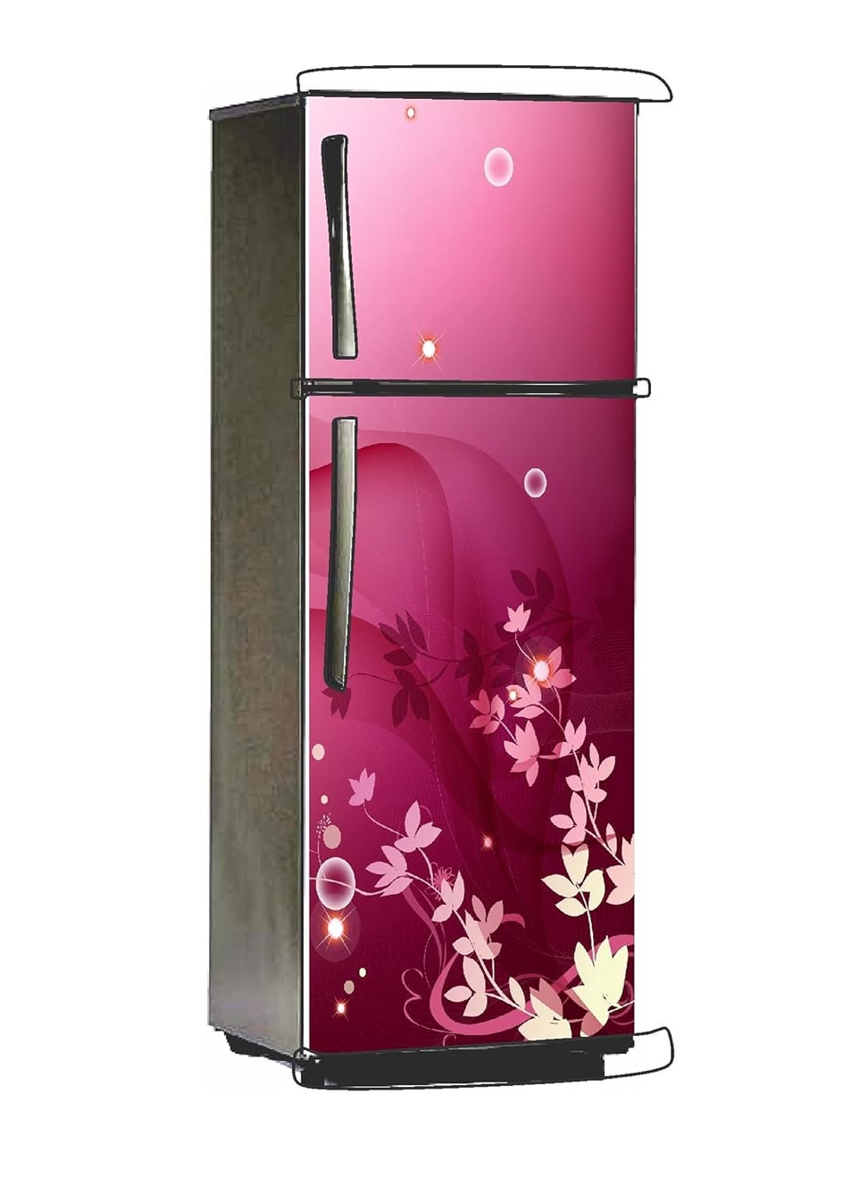 Byteon Decor Studio Decorative Flowers Leaves with Lighting Wallpaper Poster Extra Large Fridge Sticker PVC Vinyl Multicolor  - Image 2