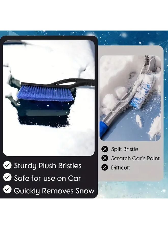 فرشاة ثلج ومكشطة جليد زرقاء 2 في 1 بمقبض رغوي مريح للسيارات والشاحنات وسيارات الدفع الرباعي - Image 5