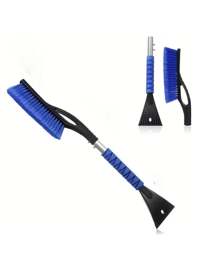 فرشاة ثلج ومكشطة جليد زرقاء 2 في 1 بمقبض رغوي مريح للسيارات والشاحنات وسيارات الدفع الرباعي - Image 2