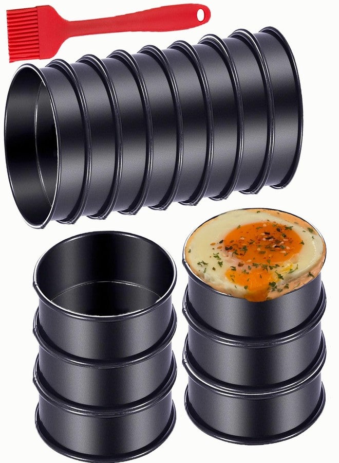 DATANYA 12Packs Crumpet Rings NONSTICK English Muffin Ring 4 Inch - Stainless Steel Double Rolled Tart Rings Round Metal Cookie Pastry Ring Molds for Baking Cooking - Image 1