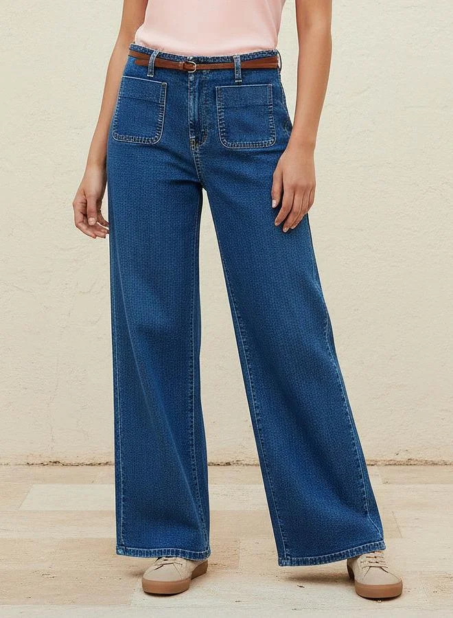 Splash FAV Jeans with Patch Pockets Cotton