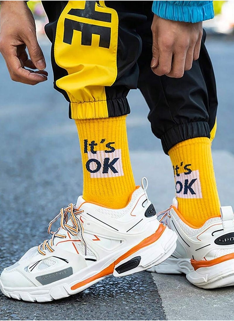 8 Pairs Of Men's Socks With Random Different Youthful Prints, Anti-Slip And Anti-Friction, Absorb Moisture, Sweat And Odor.