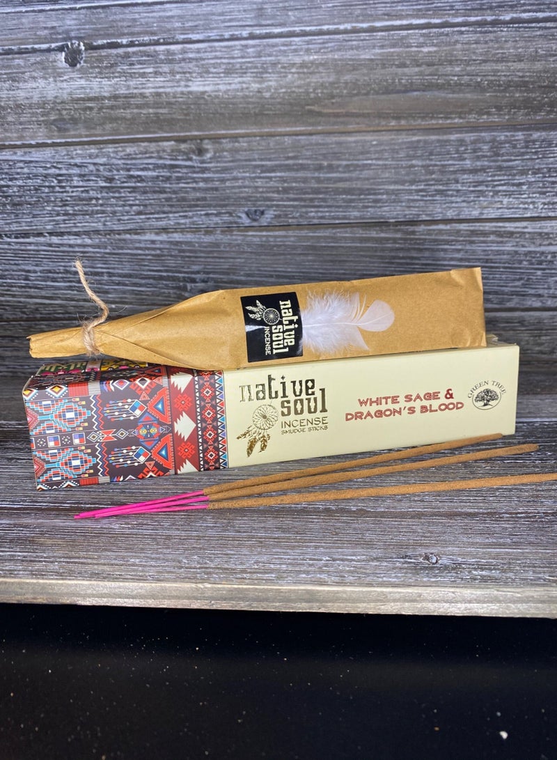 Native Soul White Sage and Dragons Blood Incense Sticks 