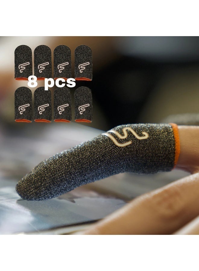 8 Premium Gaming Finger Sleeves – Anti-Sweat and Ultra-Smooth for PUBG Mobile & iPad Gamers  Level up your gameplay with this elite set of 8 premium finger sleeves — designed for serious mobile and tablet gamers. - Image 1