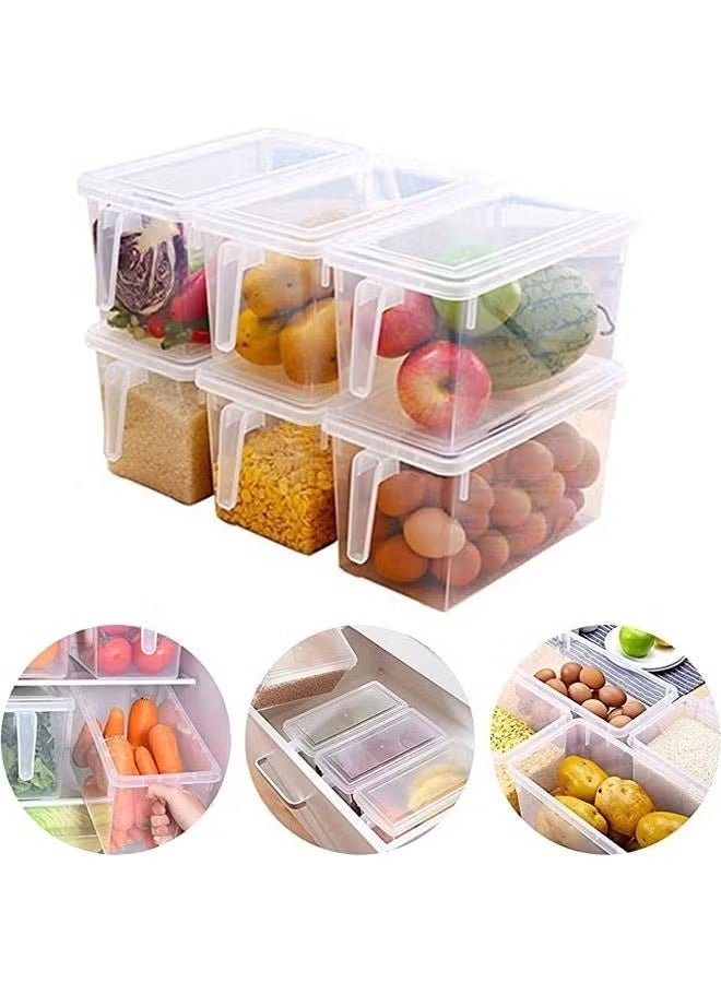 FLYROAD Food Storage Boxes With Lids And Handle Pack Of 2 4.7l Large Plastic Kitchen Refrigerator Fridge Stackable Desk Cabinet Food Fruit Eggs Vegetables Drawer Storage Organizer Box Containers - Image 1