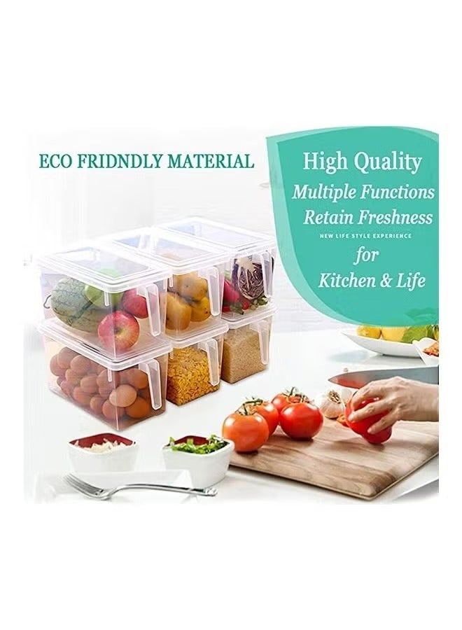 FLYROAD Food Storage Boxes With Lids And Handle Pack Of 2 4.7l Large Plastic Kitchen Refrigerator Fridge Stackable Desk Cabinet Food Fruit Eggs Vegetables Drawer Storage Organizer Box Containers - Image 5