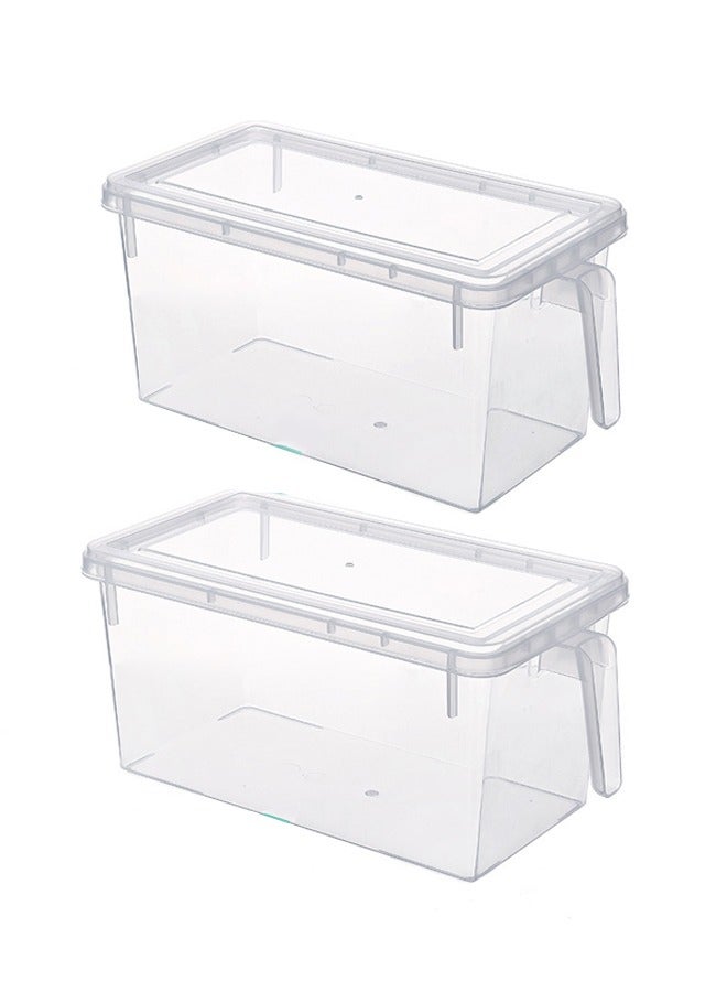 FLYROAD Food Storage Boxes With Lids And Handle Pack Of 2 4.7l Large Plastic Kitchen Refrigerator Fridge Stackable Desk Cabinet Food Fruit Eggs Vegetables Drawer Storage Organizer Box Containers - Image 3
