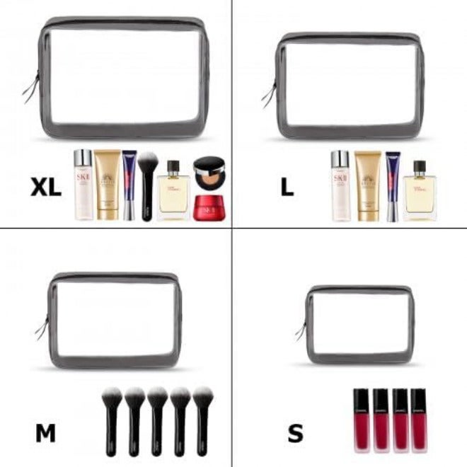YILANJIN Transparent 4pcs Waterproof Cosmetic Bag, Transparent Travel Wash Bags, Toiletry Bag, Makeup Bag Pouch, Travel Bag, Cosmetic Bags Set, Makeup Bag for Men, Women - Image 5