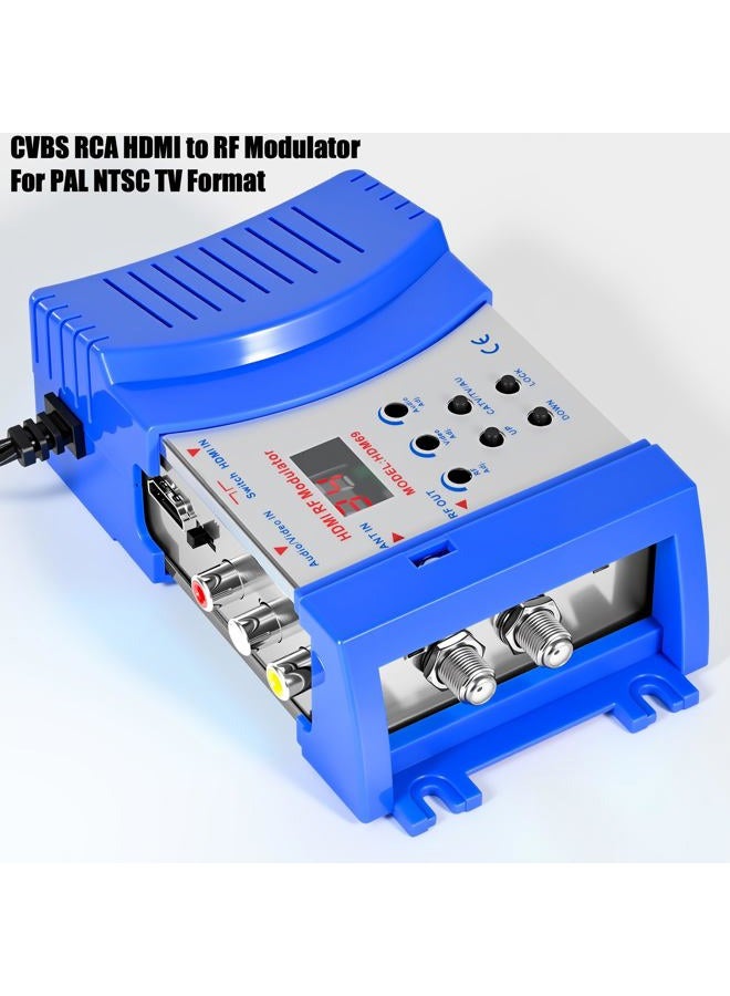 RQG محول HDMI إلى RF، محول AV إلى RF بتردد VHF UHF، محول HDMI CVBS RCA إلى RF، لتنسيق تلفزيون PAL NTSC، لتبديل الصوت والفيديو في التلفزيون المنزلي، موصلات أنثوية F - Image 3