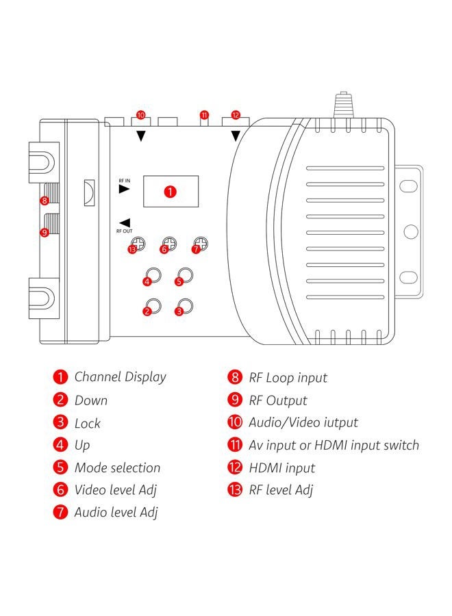 RQG محول HDMI إلى RF، محول AV إلى RF بتردد VHF UHF، محول HDMI CVBS RCA إلى RF، لتنسيق تلفزيون PAL NTSC، لتبديل الصوت والفيديو في التلفزيون المنزلي، موصلات أنثوية F - Image 5