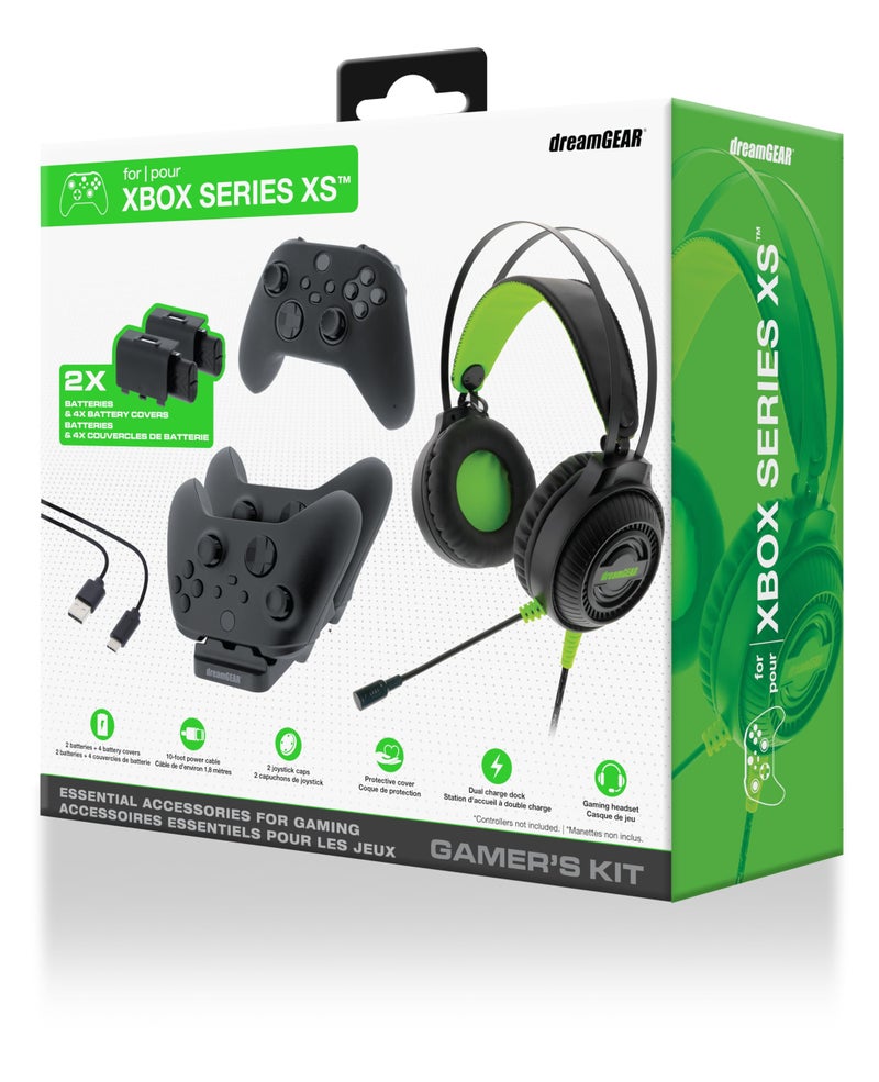 Gamers Kit for Xbox Series XS Gaming Headset with 50mm Drivers 2 Rechargeable Batteries Controller Charger for Xbox Series XSUSBC Cable Controller Cover Joystick Caps 4 Battery Covers