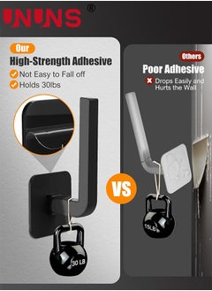UNUNS Hat Rack For Hat Storage,6-Pack Multi-Purpose Hat Organizer,Strong Adhesive Hat Hooks For Wall Hat Organizer Baseball Caps,Black  - Image 2