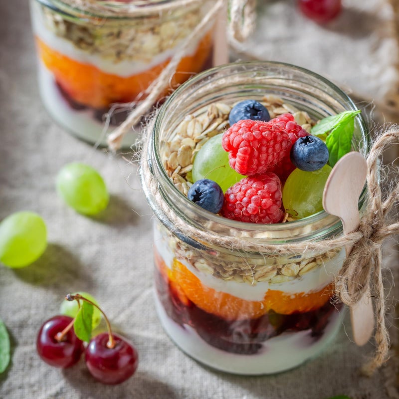 SHOWIN Overnight Oats Containers with Lids, 16oz Glass Jars with Lids 4 pcs, Apricot, Wide Mouth Mason jars for Salad, Yogurt, Snacks, Meal Prep - Image 5