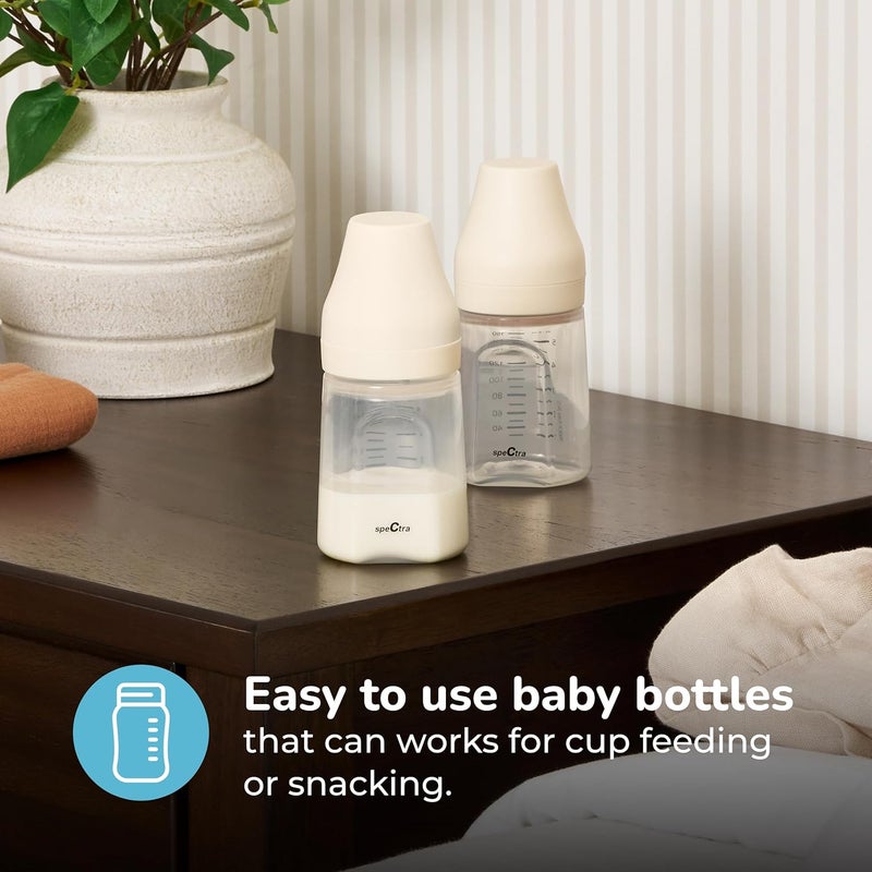 Spectra  Wide Neck Baby Bottles  Compatible with Spectra Breast Milk Pump Flanges Pack of 2 - Image 3