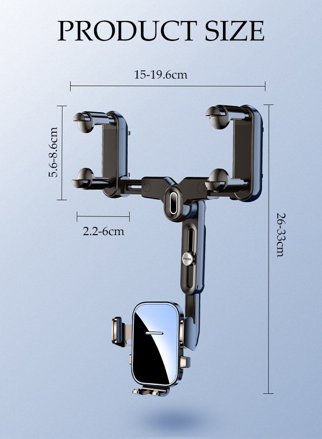 DUNISO Rear View Mirror Car Phone Holder Rotating Fixed Car Phone Anti Slip Holder Stand Freely Adjustable Mobile Phone Holder Adjustable Flexible Arm Multi Functional Phone Durable Bracket - Image 4