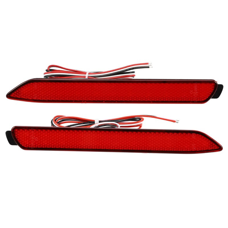 A ABSOPRO Rear Bumper Reflector Fog Brake Tail Light 8192008010 Red LED for Toyota RAV4 20192021 for Toyota Sienna 20112020 Plastic Red Lens Set of 2