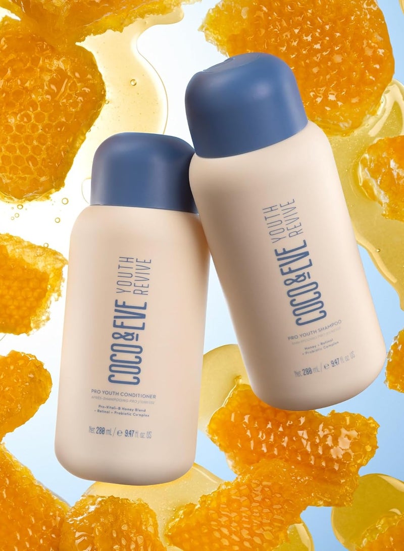 COCO & EVE Coco & Eve Pro Youth Shampoo & Conditioner. For Strength, Shine, Volume and Healthy Scalp. With Honey, Retinol, Prebiotics. (9.47 fl oz / 280 ml)  - Image 2