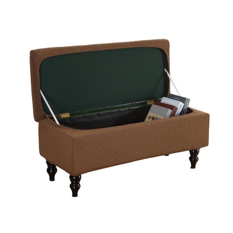 FUANGUI Ottoman Cover Stretch Storage Ottoman Bench Slipcover Printed Folding Storage Bench Ottoman Cover Footrest Stool Slipcover Footstool Protector Cover with Elastic Bottom,Medium - Image 1