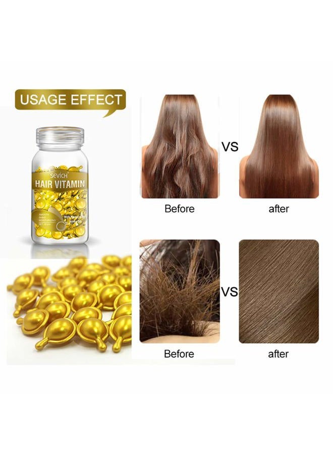 Sevich Gold Hair Growth Capsules with Moroccan & Jojoba Oils - 30 Caps | Frizz Control & Scalp Nourishment | Vitamin-Rich Serum for Thinning Hair - Image 2