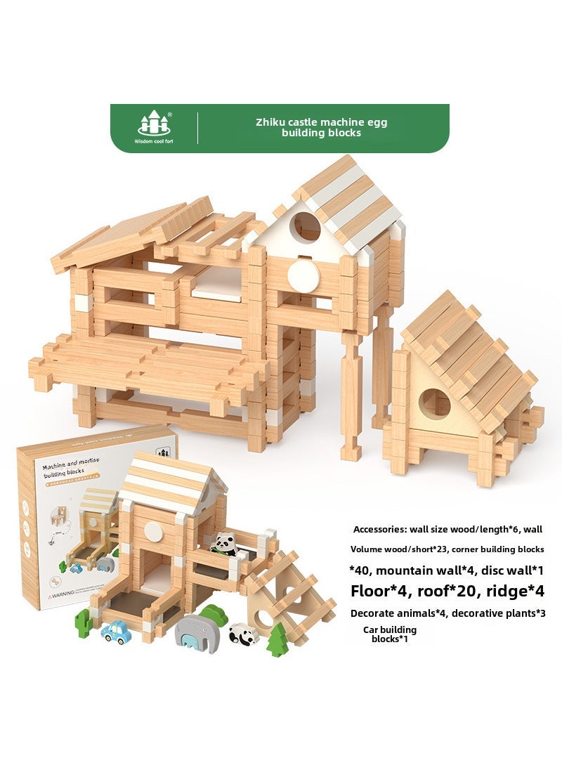 Generic Architect Lu Ban Building Blocks Educational Toy Zhiku Fort Mortise and Tenon Building Blocks [110 Building Blocks]] 
