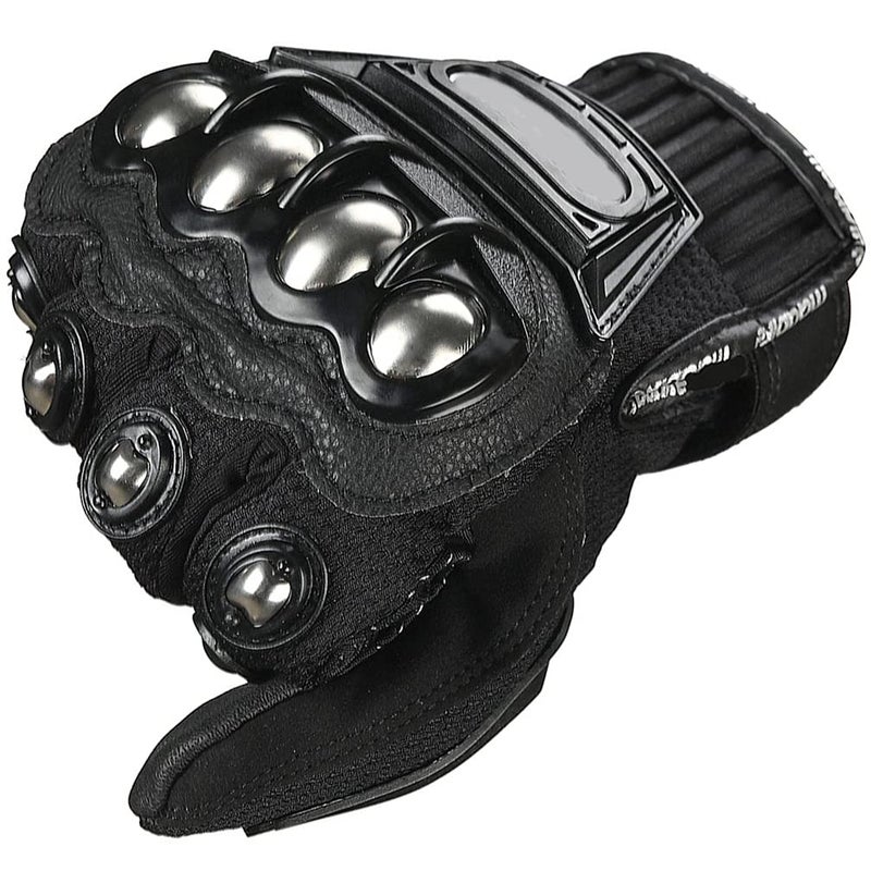 JIEKAI Outdoor Glove Steel Knuckle Motorcycle Motorbike Powersports Safety Gloves (BLACK, X-Large) - Image 2
