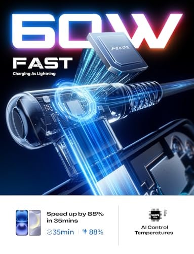 AINOPE USB C to USB C Cable 60W 2Pack 6.6ft Nylon for iPhone 17 Pro Max Charging Cable Type C Charger Fast Charging Cord Right Angle USBC to USBC for iPhone 17 16 Pro Max Accessories Samsung S25 iPad - Image 5