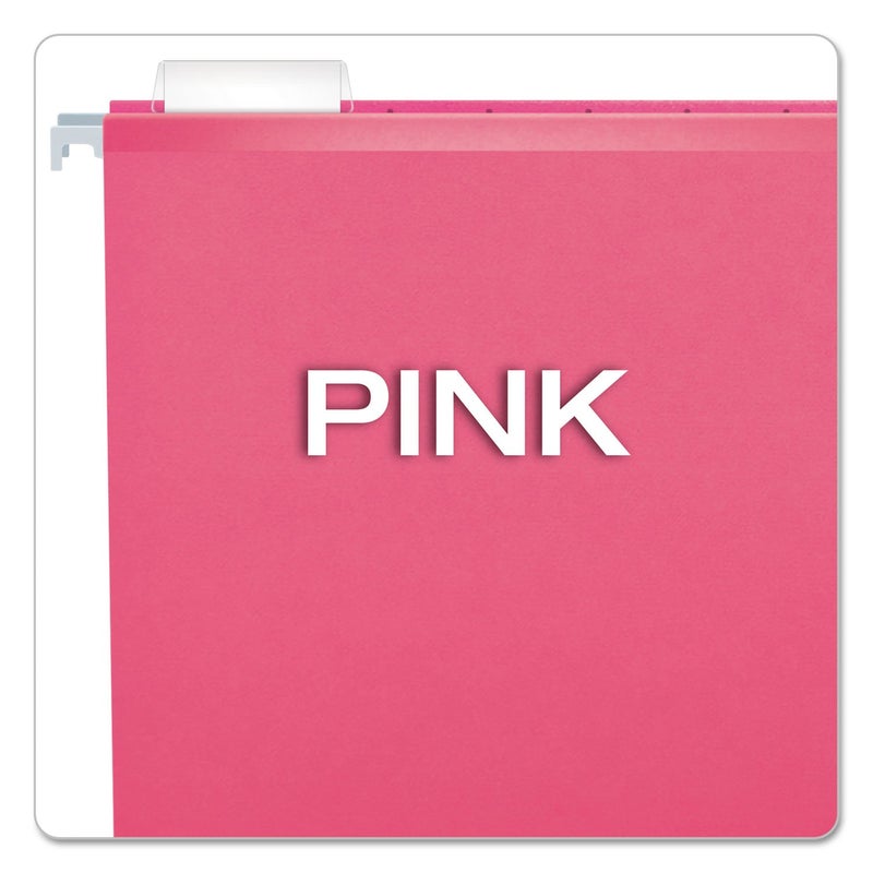 Pendaflex Reinforced Hanging File Folders, Letter Size, Pink, 1/5 Cut, 25/BX (4152 1/5 PIN) - Image 3