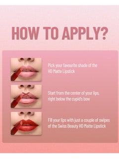 Swiss Beauty Swiss Beauty Hd Matte Pigmented Smudge Proof Lipstick Blush 3.5G  - Image 4