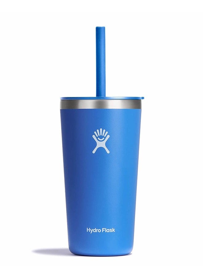 Hydro Flask 16 oz All Around Tumbler with Straw Lid and stainless steel double-wall vacuum insulation  Tumbler BPA-Free  - Image 1