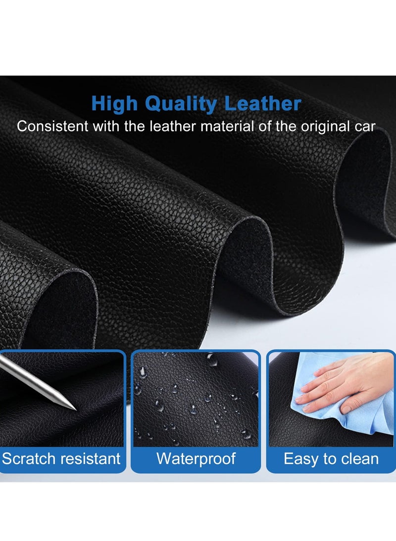 4-Piece Door Kick Pad Sticker Set for Tesla Model Y, Leather Door Kick Protector, Interior Sill Bar Protection Pads (Black) - Enhance Your Vehicle's Interior Style and Durability. - Image 3