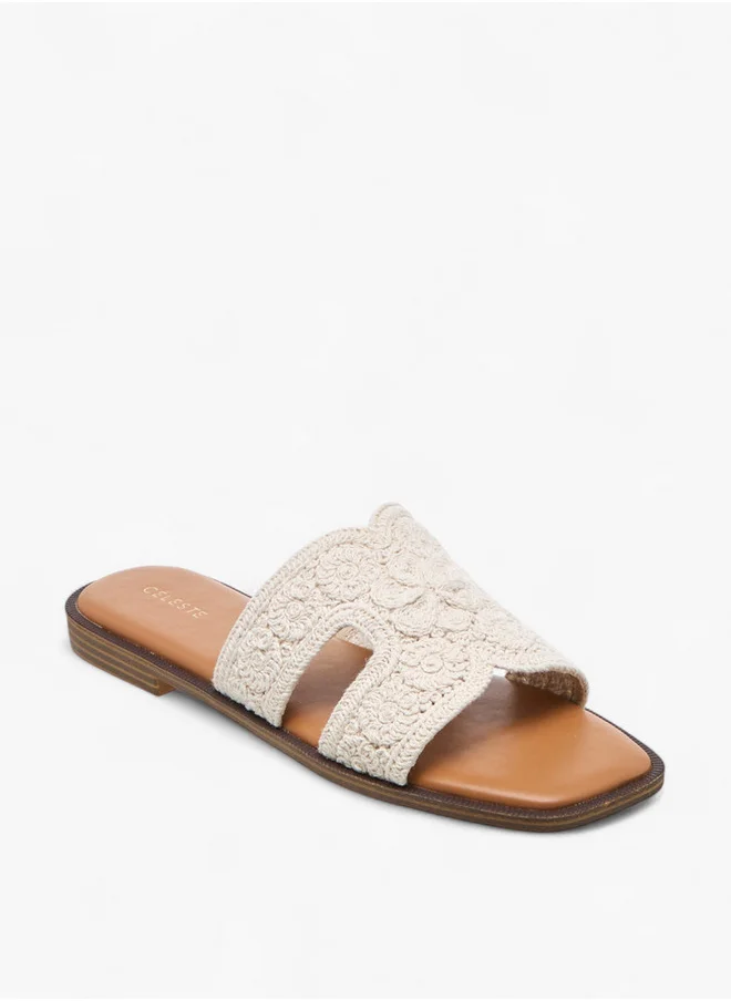 سيليست Women's Embroidered Slip-On Sandals