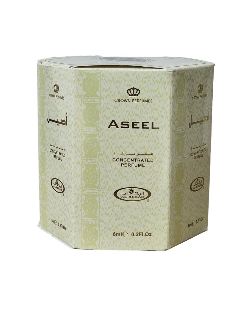 Al Rehab perfumes Aseel Concentrated Perfume Oil Roll on Bottle 6 Ml of 6 Pieces  - Image 1