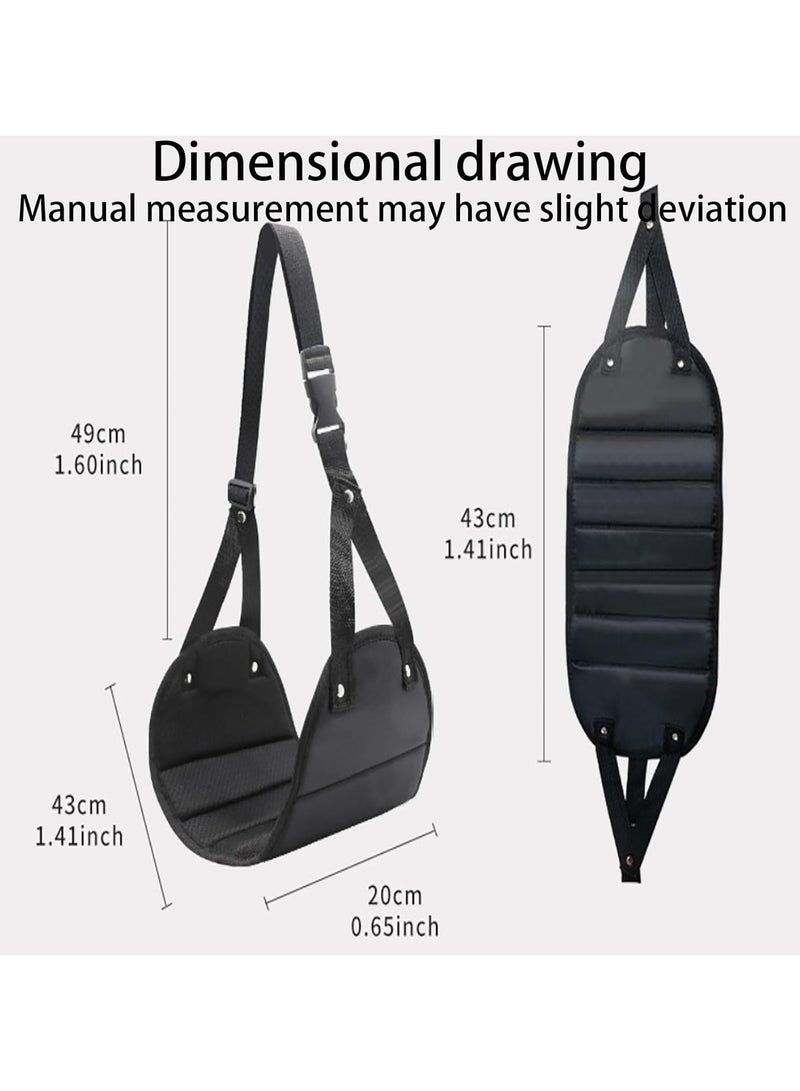 أوزيغالور مسند قدم للطائرات من رغوة الذاكرة - مسند قدم قابل للتعديل للسفر للطائرة والمكتب (أسود) - Image 2