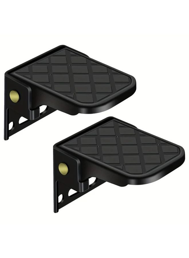 2pcs Collapsible Truck Steps Anti Slip Bumper Ladders For Pickup Trucks RVs Trailers - Image 1