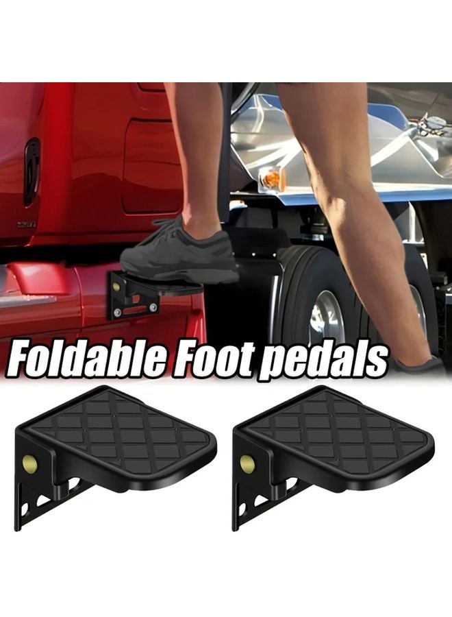 2pcs Collapsible Truck Steps Anti Slip Bumper Ladders For Pickup Trucks RVs Trailers - Image 2