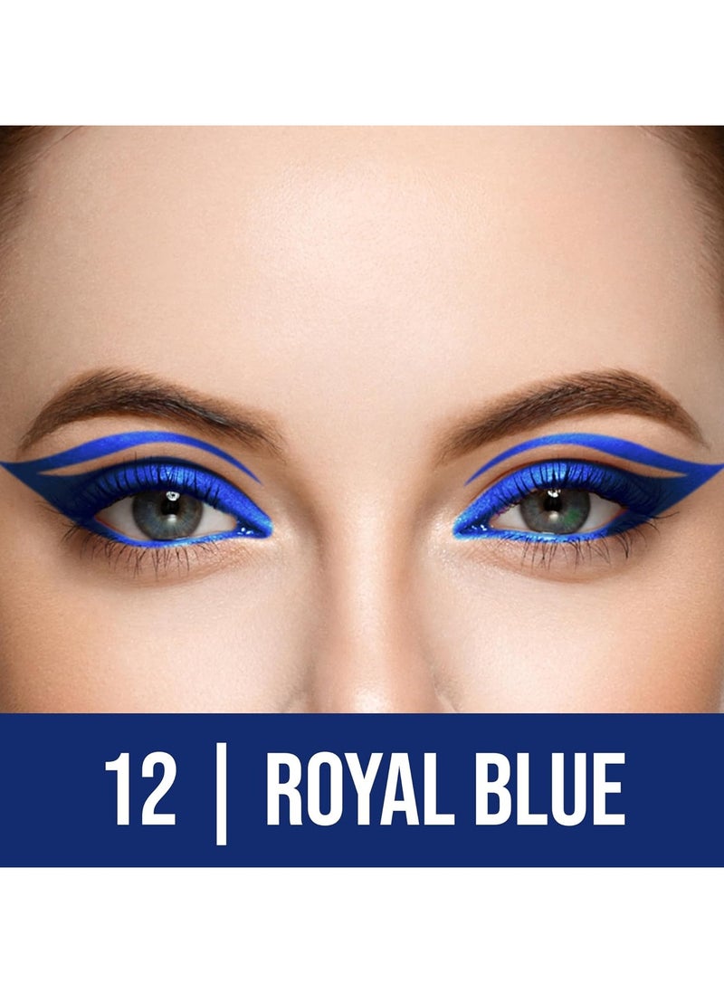 COLORS QUEEN Extreme Color Kajal 12 Royal Blue 0.4g Smooth One Stroke Ultra Creamy Non Transfer Smudge Proof Waterproof Women Lasts Up to 16hrs  - Image 2