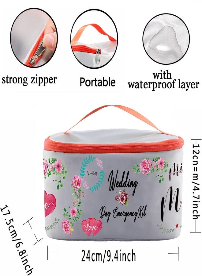 PXTIDY Wedding Day Emergency Kit Bride Wedding Day Emergency Kit Makeup Case Organizer Miss to Mrs Cosmetic Bag Bridal Shower Toiletry Pouch Bride to Be Engagement Gift (-LT) - Image 3