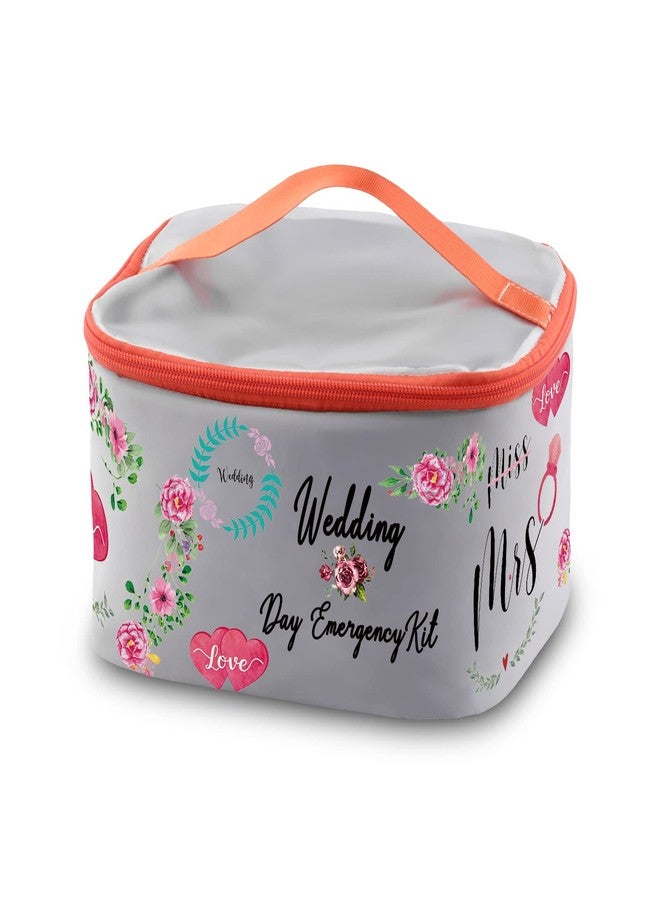 PXTIDY Wedding Day Emergency Kit Bride Wedding Day Emergency Kit Makeup Case Organizer Miss to Mrs Cosmetic Bag Bridal Shower Toiletry Pouch Bride to Be Engagement Gift (-LT) - Image 1