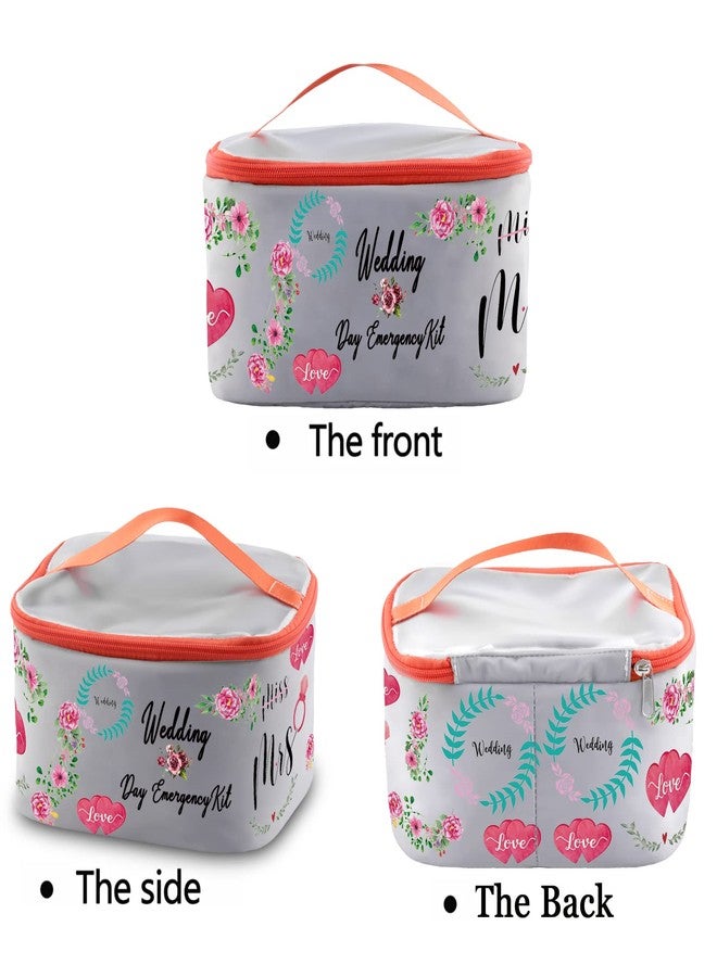 PXTIDY Wedding Day Emergency Kit Bride Wedding Day Emergency Kit Makeup Case Organizer Miss to Mrs Cosmetic Bag Bridal Shower Toiletry Pouch Bride to Be Engagement Gift (-LT) - Image 5