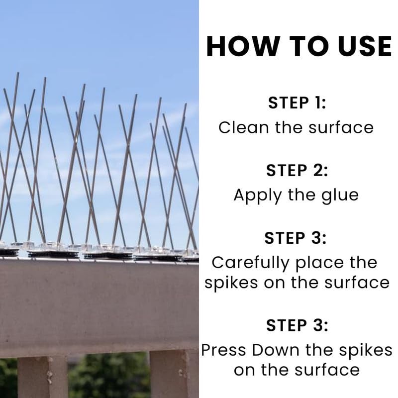 Essoti Store Pigeon Bird Control Spike Set of 7 Pieces for AC Outdoor Unit - Image 4