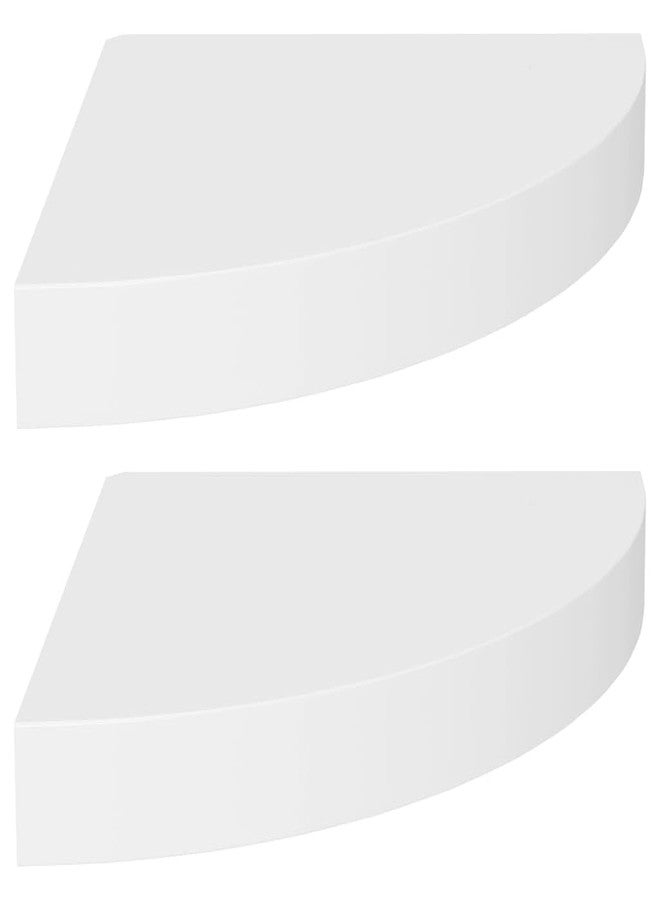 vidaXL Corner Shelf Set of 2 White Honeycomb MDF, Metal Standard - Image 1